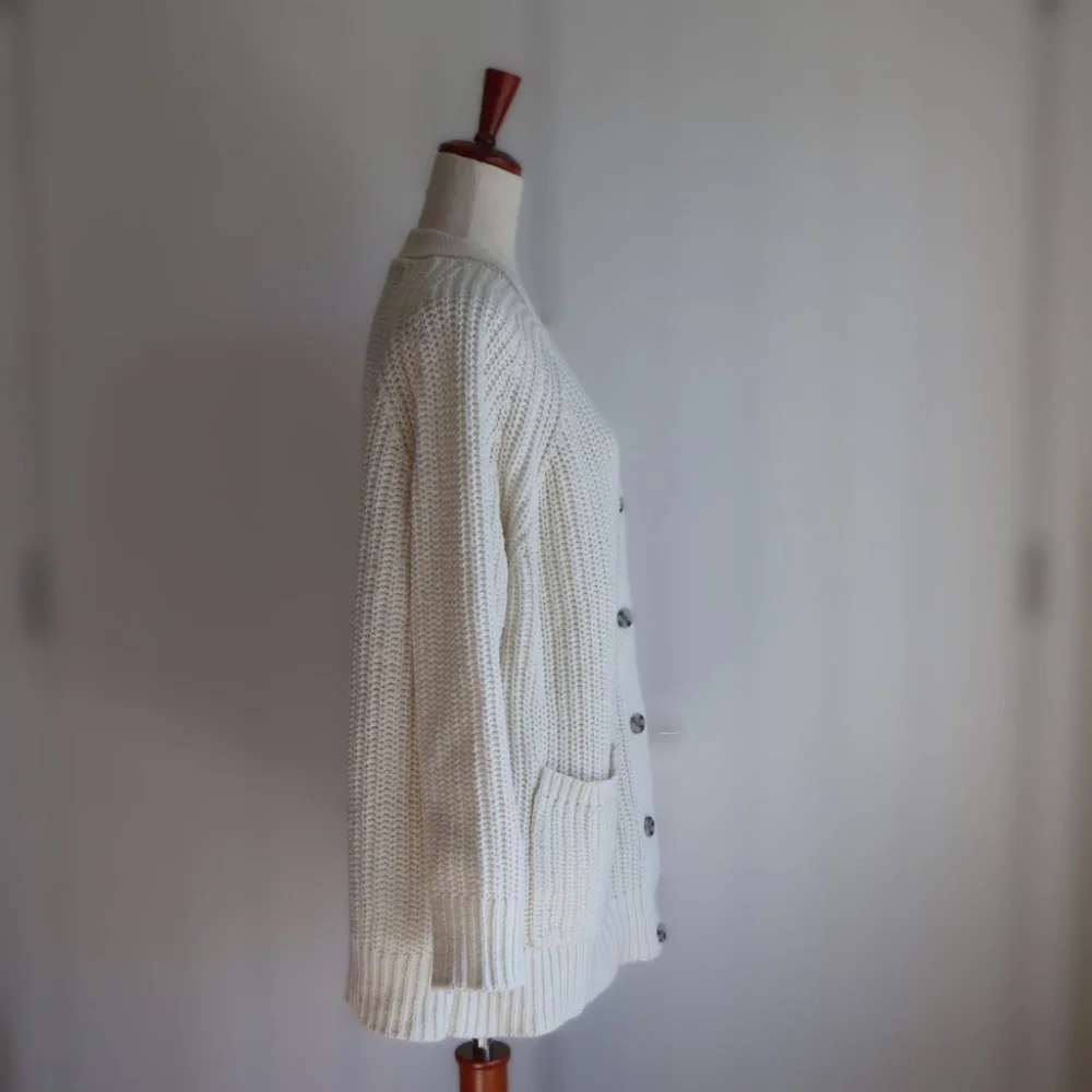 Able Cristina Boyfriend Cardigan Womens XL Cream Closet Staple Coastal - Picture 4 of 10